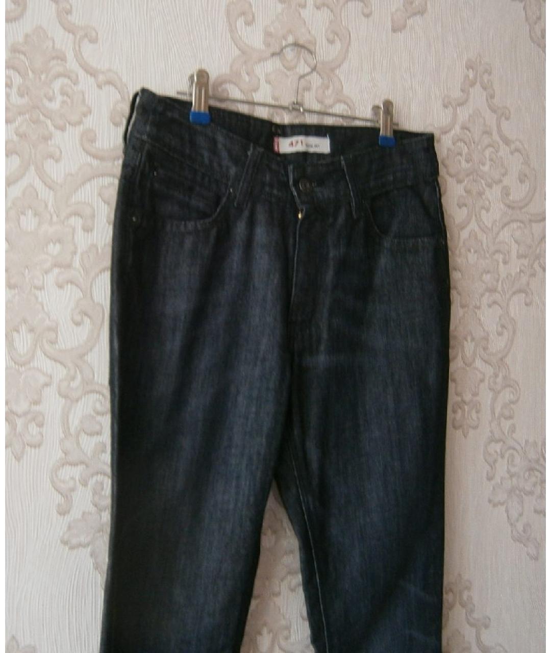 LEVI'S Черные хлопковые брюки узкие, фото 3