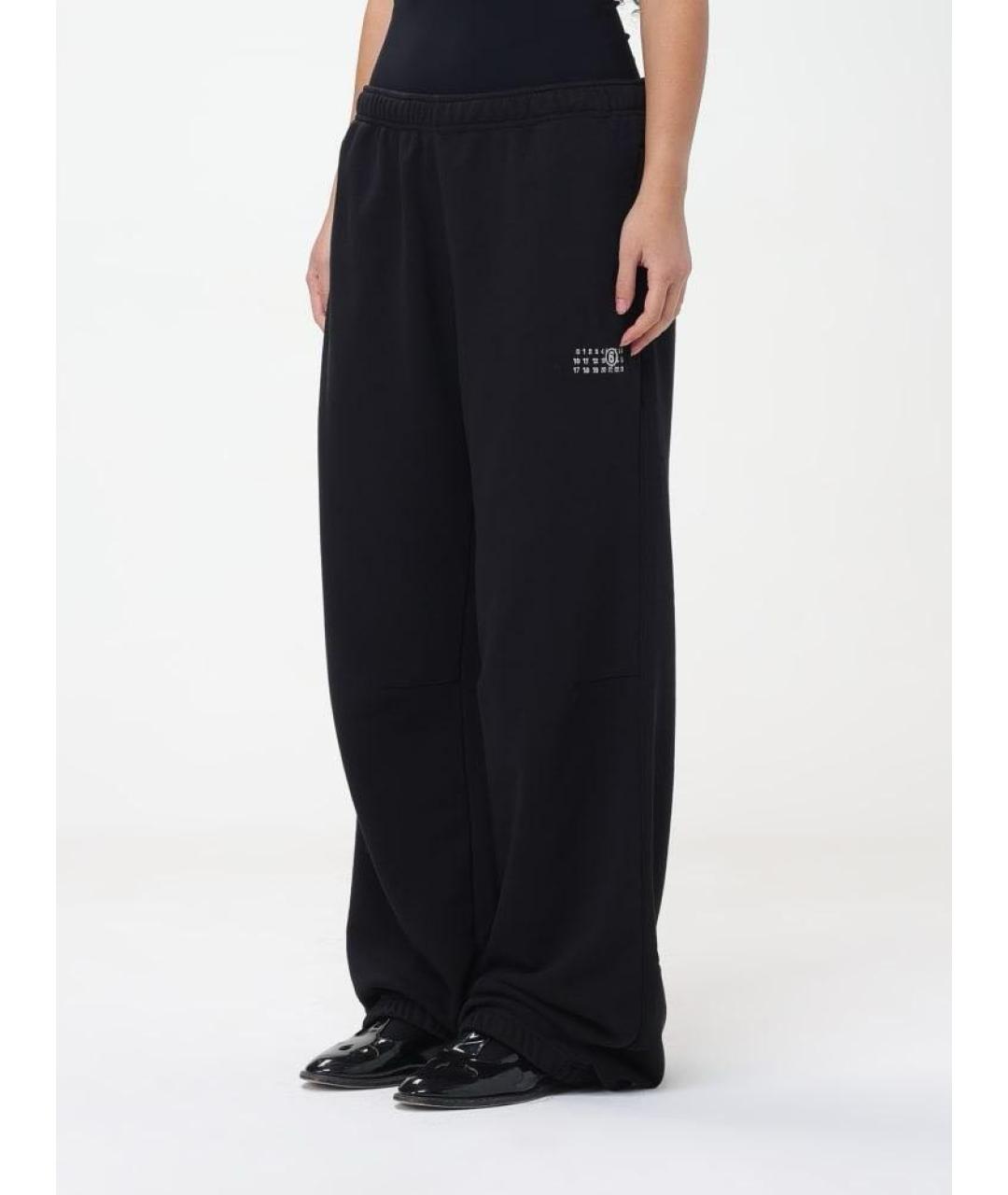MM6 MAISON MARGIELA Черные хлопковые повседневные брюки, фото 6