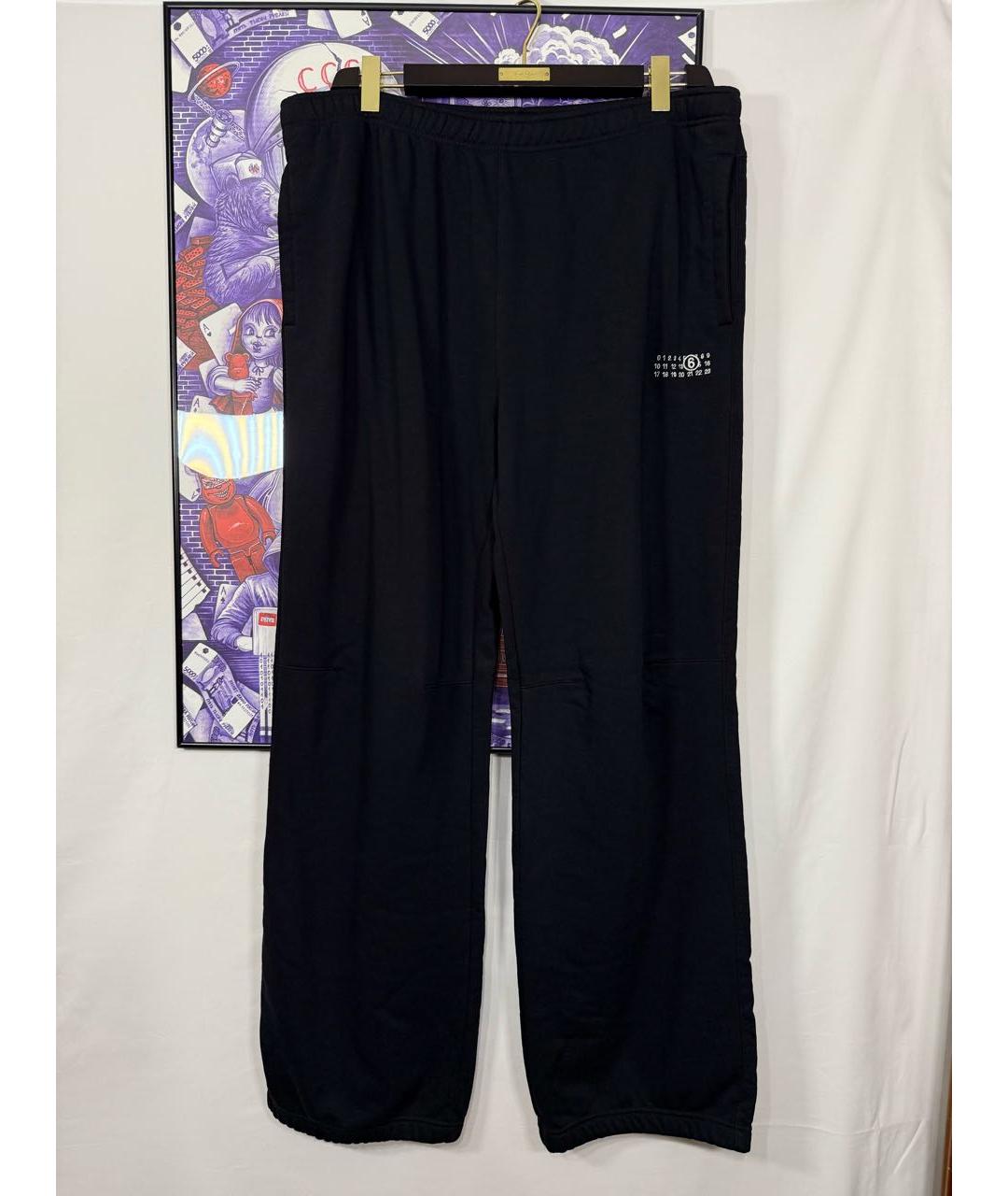 MM6 MAISON MARGIELA Черные хлопковые повседневные брюки, фото 2