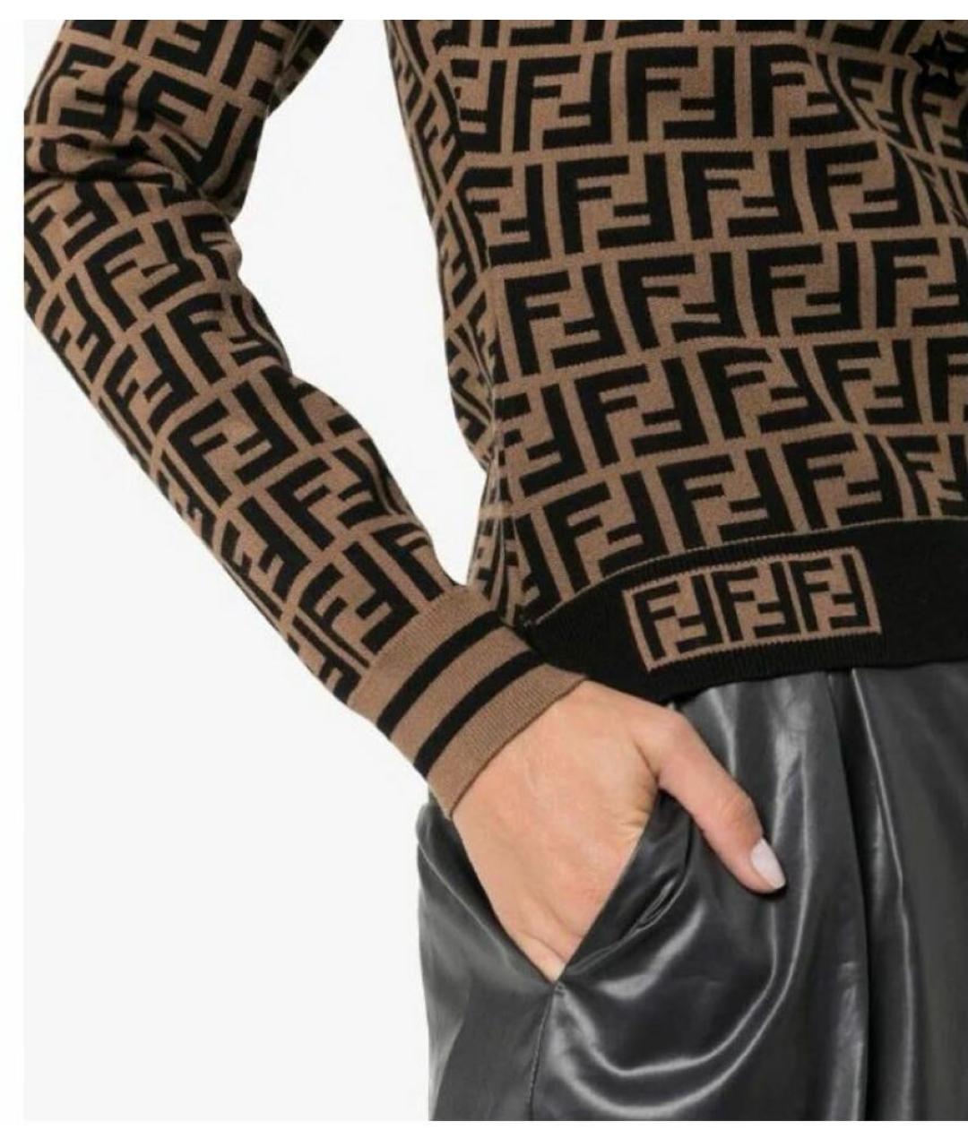 FENDI Коричневый джемпер / свитер, фото 6