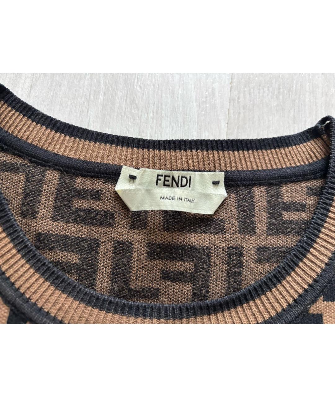 FENDI Коричневый джемпер / свитер, фото 3