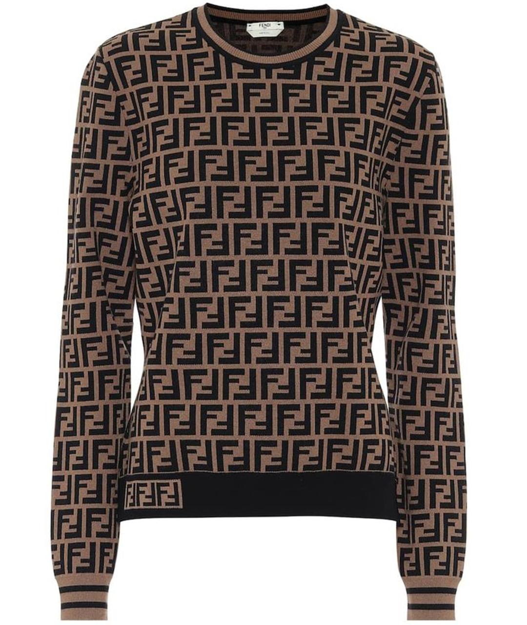 FENDI Коричневый джемпер / свитер, фото 1