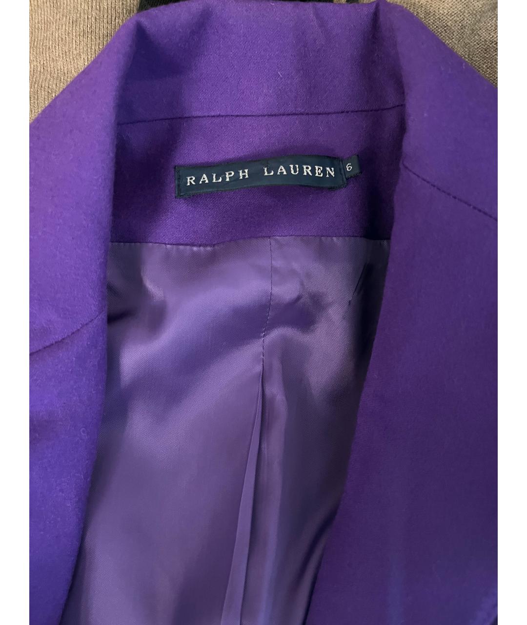 RALPH LAUREN Фиолетовый шерстяной жакет/пиджак, фото 3