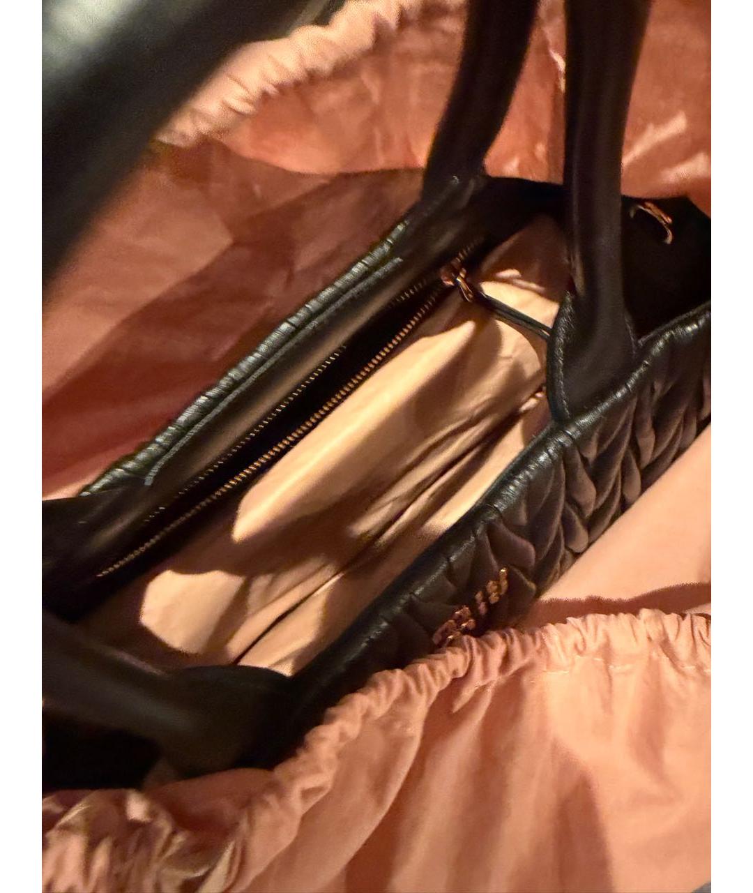 MIU MIU Черная кожаная сумка тоут, фото 8