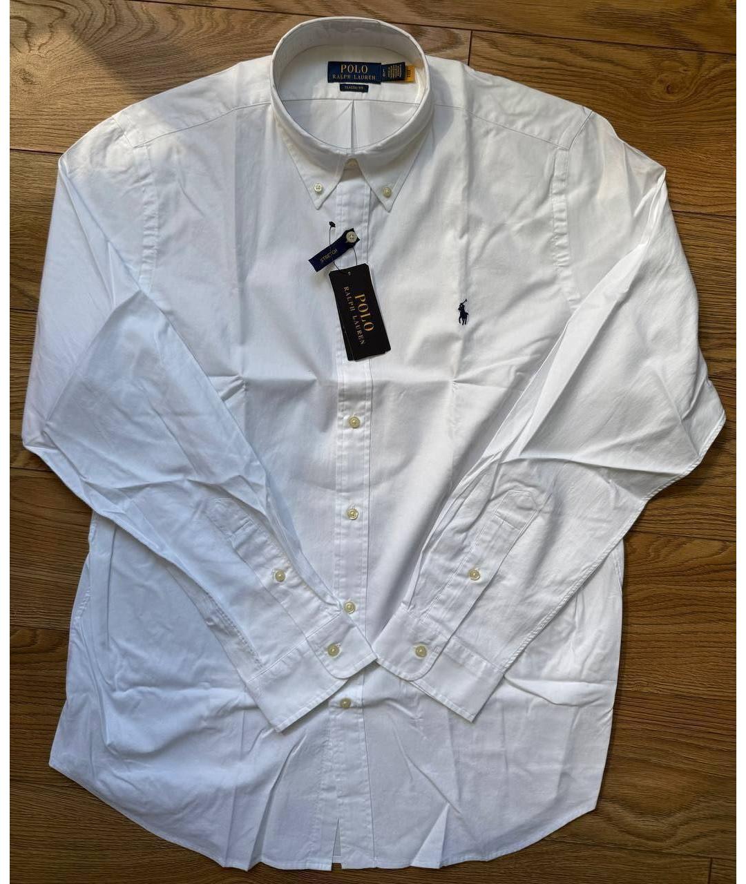 POLO RALPH LAUREN Белая хлопковая классическая рубашка, фото 5