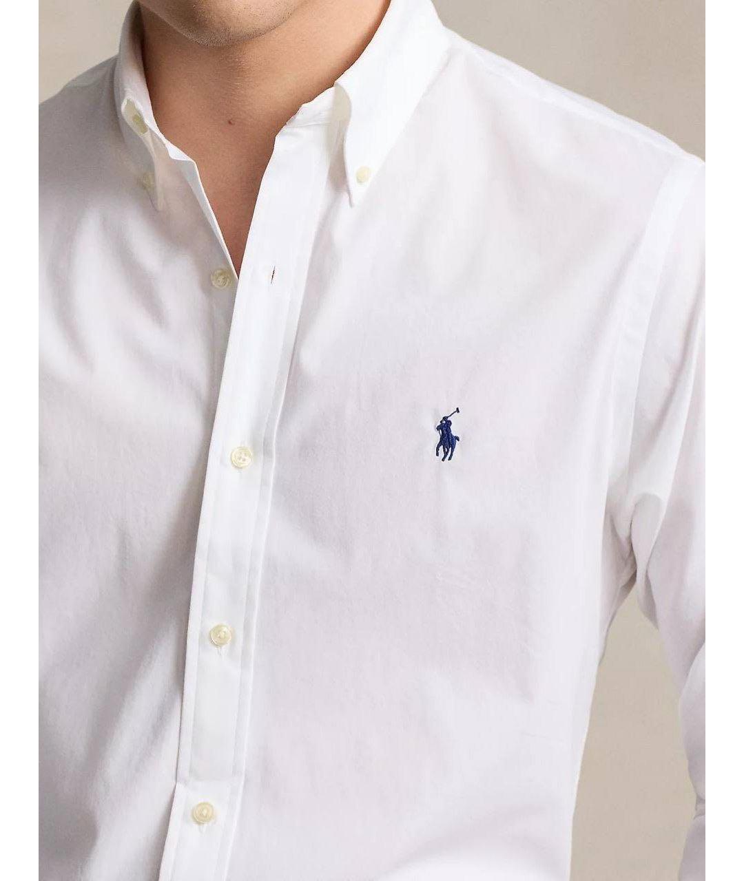 POLO RALPH LAUREN Белая хлопковая классическая рубашка, фото 3