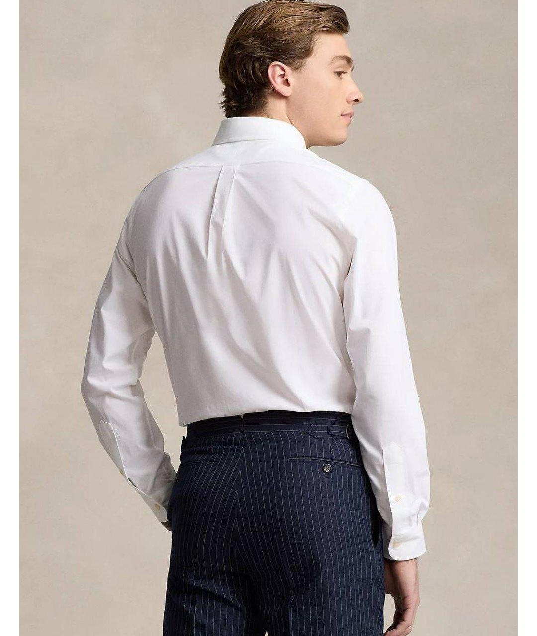 POLO RALPH LAUREN Белая хлопковая классическая рубашка, фото 4
