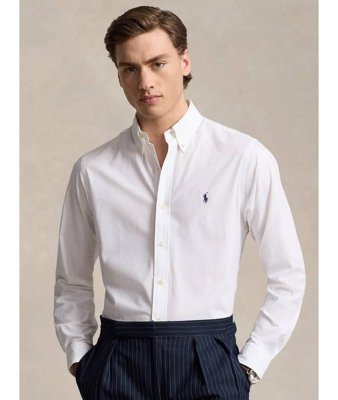 POLO RALPH LAUREN Белая хлопковая классическая рубашка, фото 2