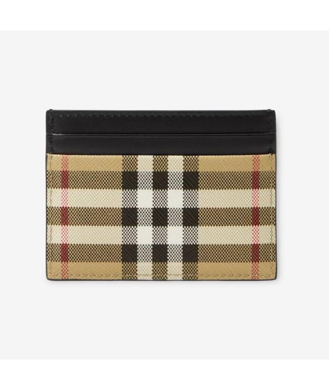 BURBERRY Бежевый кожаный кардхолдер, фото 2