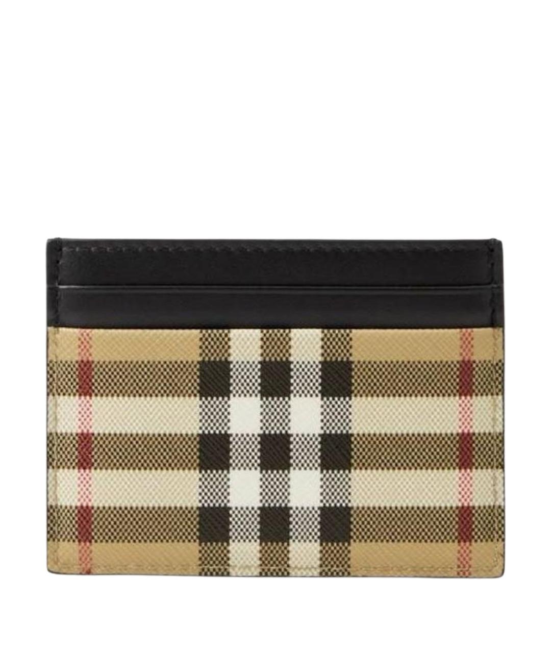 BURBERRY Бежевый кожаный кардхолдер, фото 1