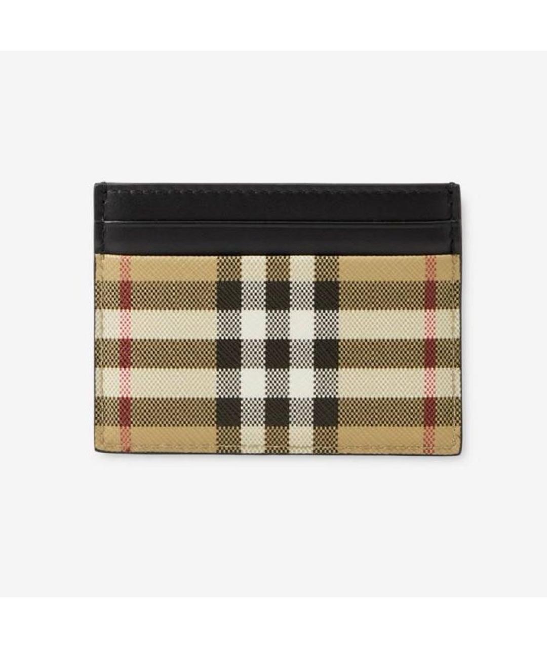 BURBERRY Бежевый кожаный кардхолдер, фото 4
