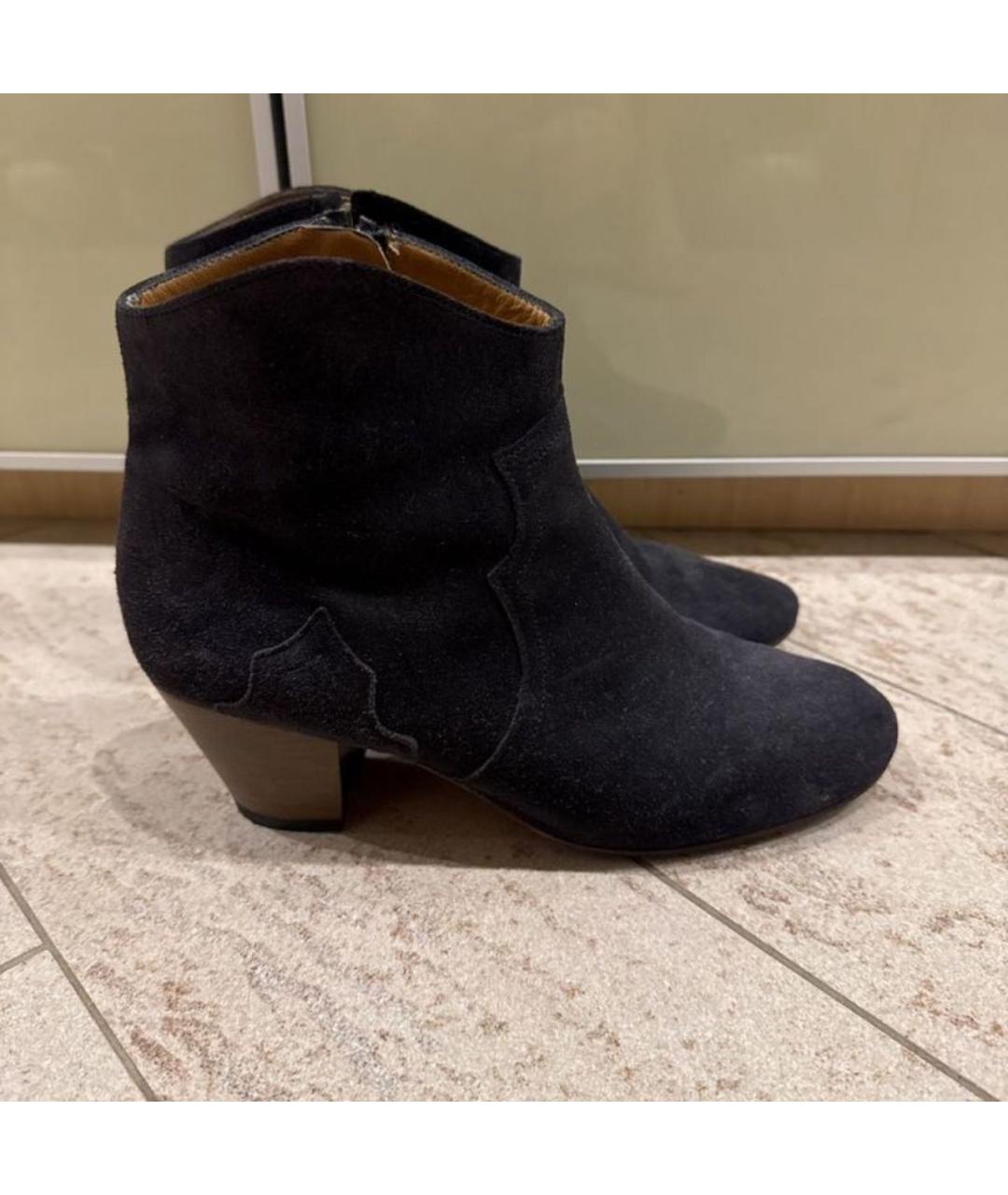 ISABEL MARANT Темно-синие замшевые полусапоги, фото 7