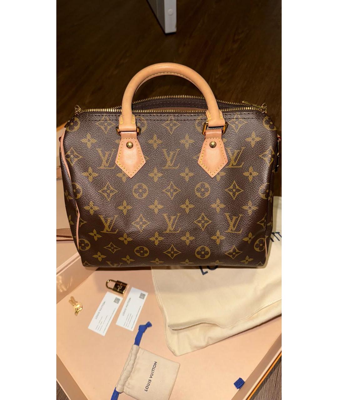 LOUIS VUITTON Коричневая кожаная сумка через плечо, фото 3