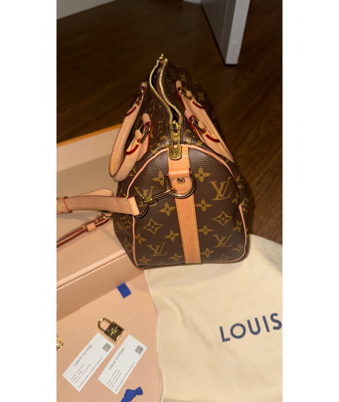LOUIS VUITTON Коричневая кожаная сумка через плечо, фото 8