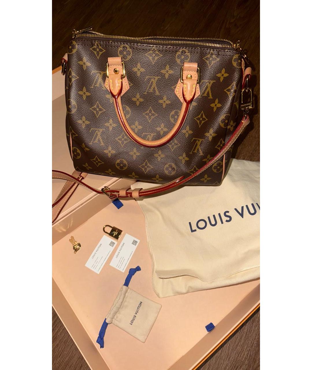 LOUIS VUITTON Коричневая кожаная сумка через плечо, фото 9