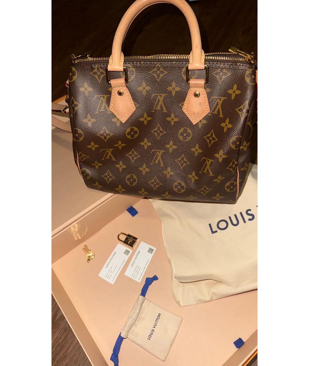 LOUIS VUITTON Коричневая кожаная сумка через плечо, фото 6