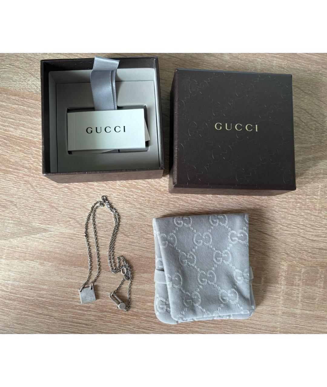 GUCCI Серебряное серебряное колье, фото 4