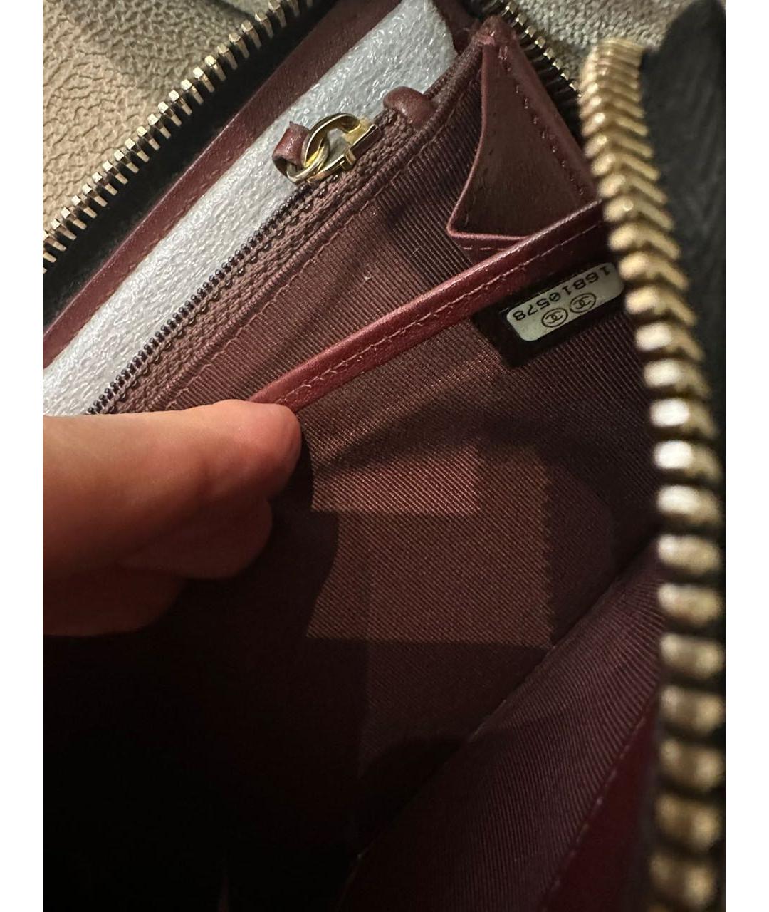 CHANEL Черный кожаный кошелек, фото 8