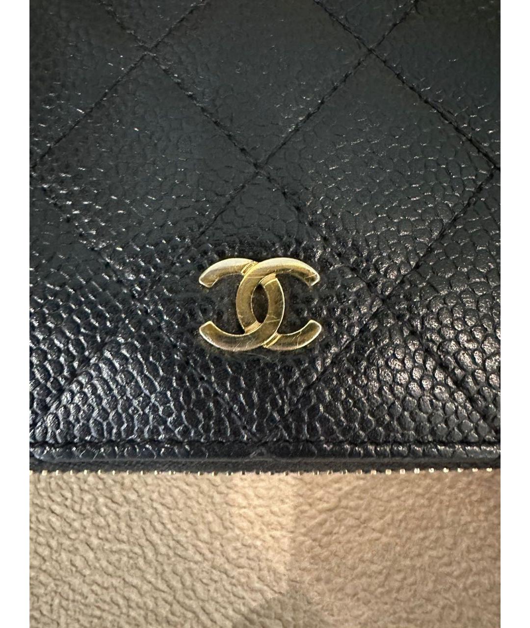 CHANEL Черный кожаный кошелек, фото 3