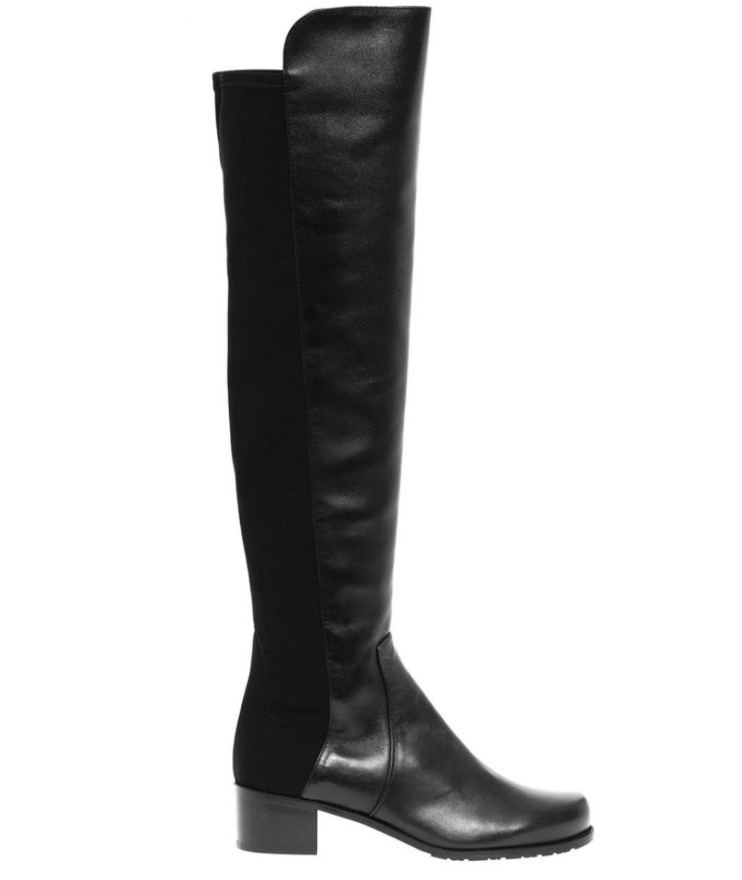 STUART WEITZMAN Черные кожаные ботфорты, фото 6