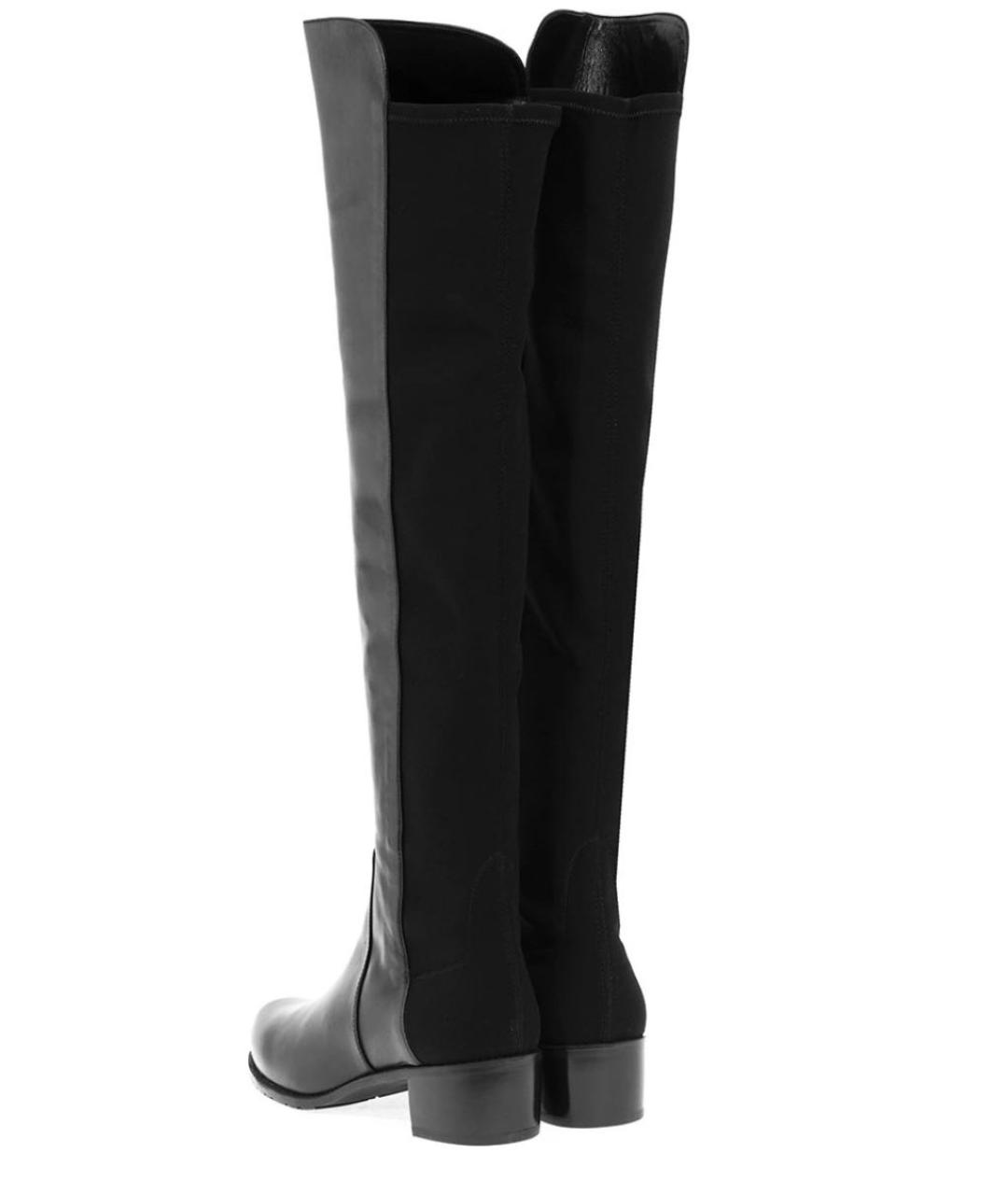 STUART WEITZMAN Черные кожаные ботфорты, фото 5