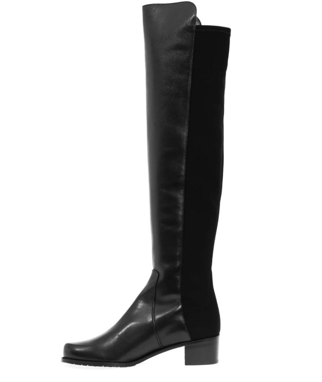 STUART WEITZMAN Черные кожаные ботфорты, фото 7