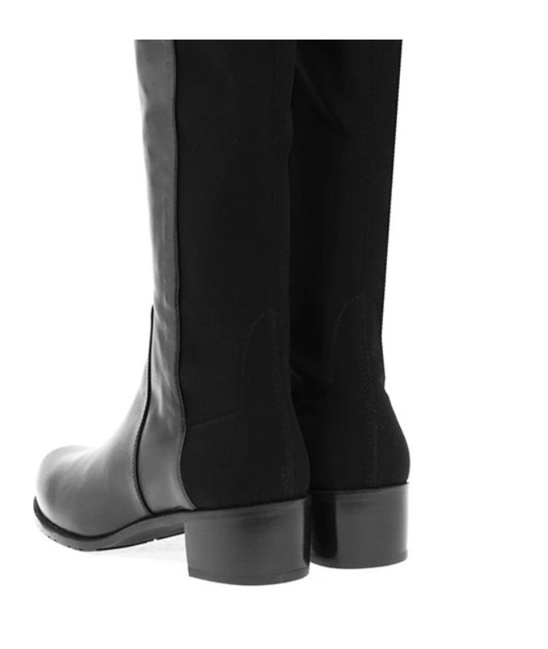 STUART WEITZMAN Черные кожаные ботфорты, фото 4