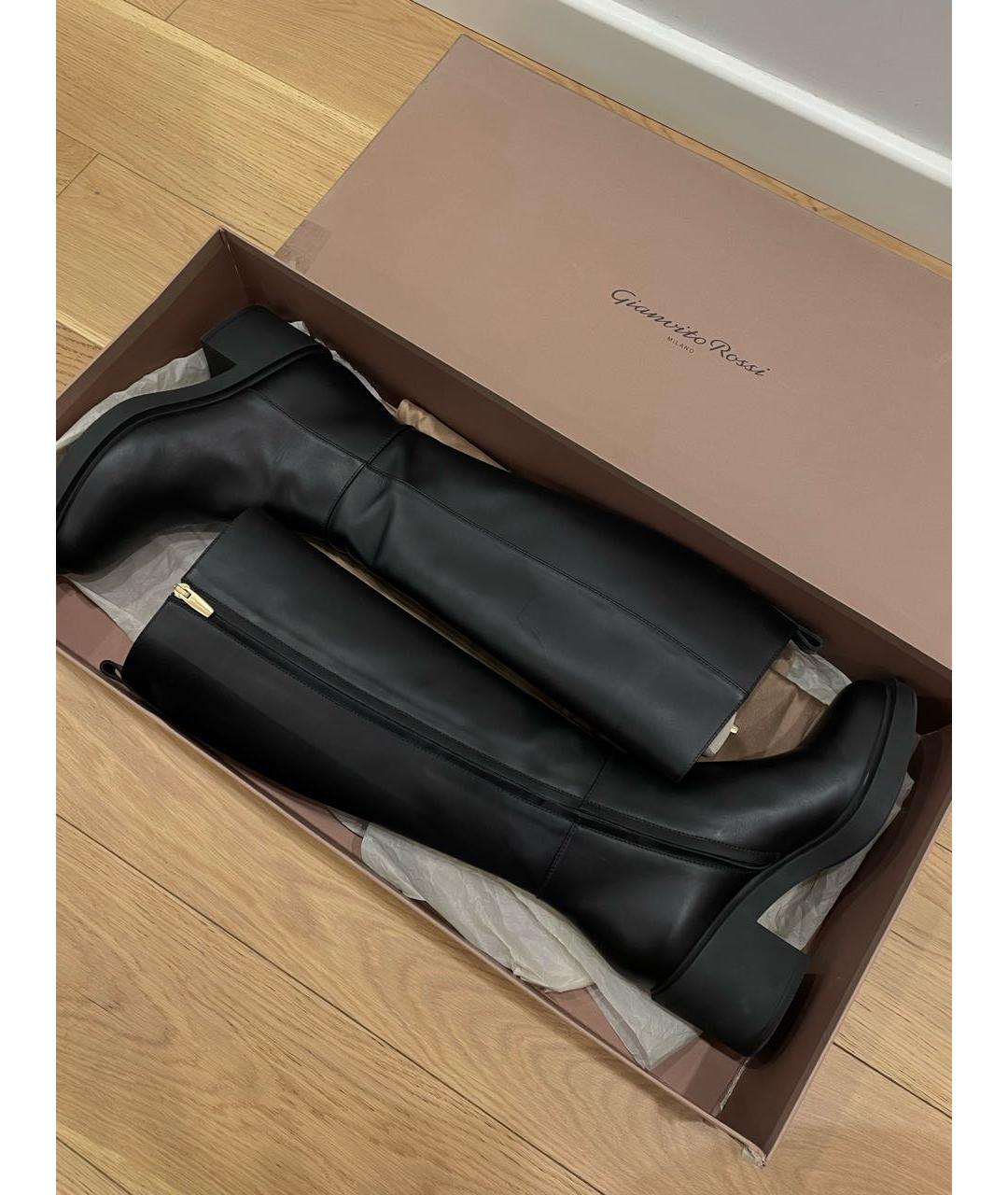 GIANVITO ROSSI Черные кожаные сапоги, фото 5