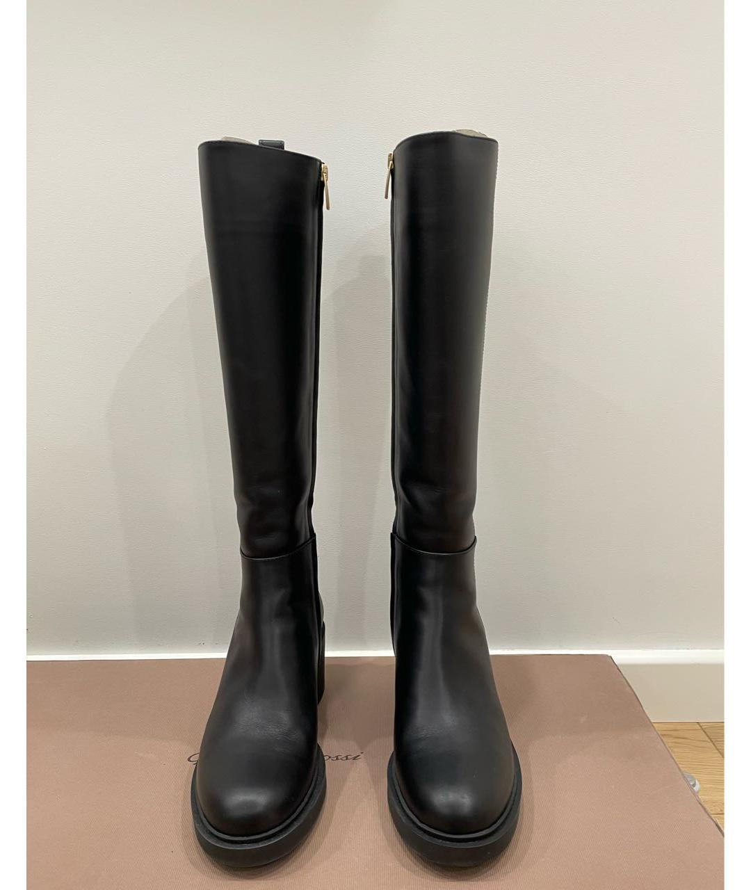 GIANVITO ROSSI Черные кожаные сапоги, фото 2