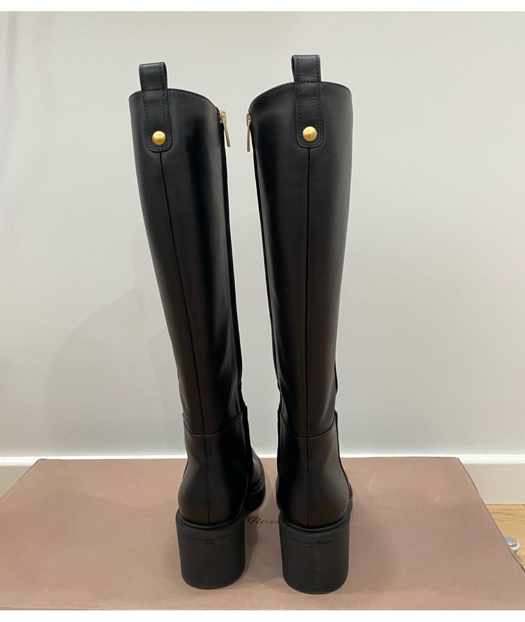 GIANVITO ROSSI Черные кожаные сапоги, фото 4