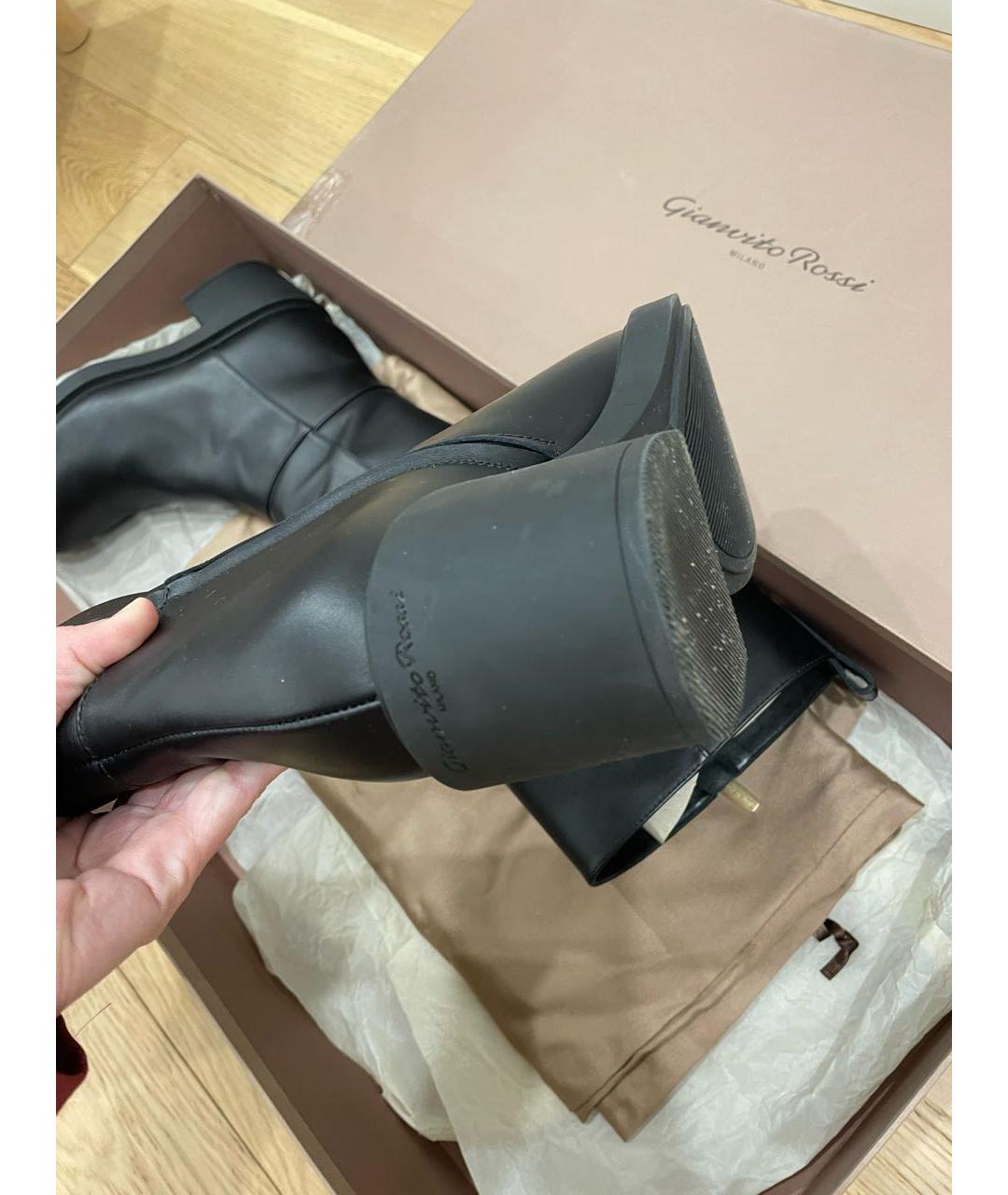 GIANVITO ROSSI Черные кожаные сапоги, фото 6
