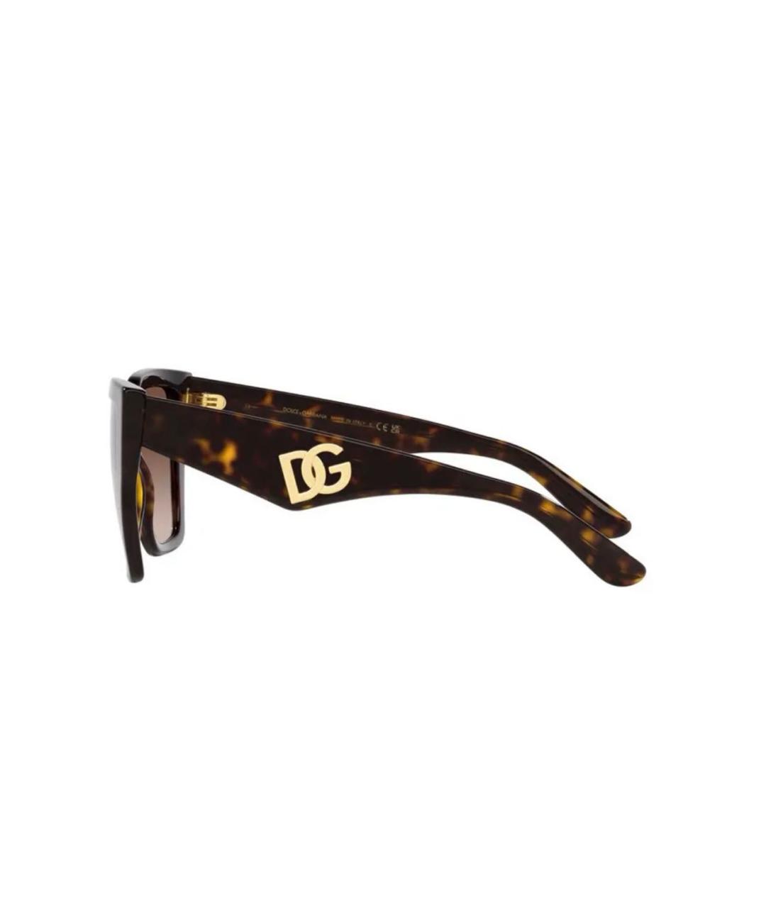 DOLCE&GABBANA Коричневые пластиковые солнцезащитные очки, фото 3