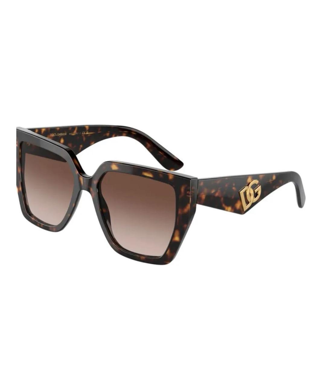 DOLCE&GABBANA Коричневые пластиковые солнцезащитные очки, фото 7