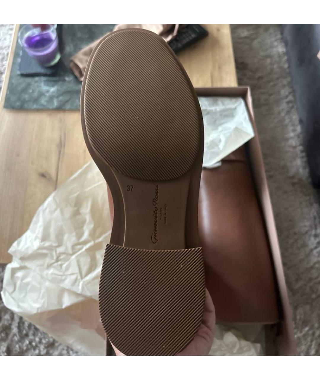 GIANVITO ROSSI Коричневые кожаные ботинки, фото 2