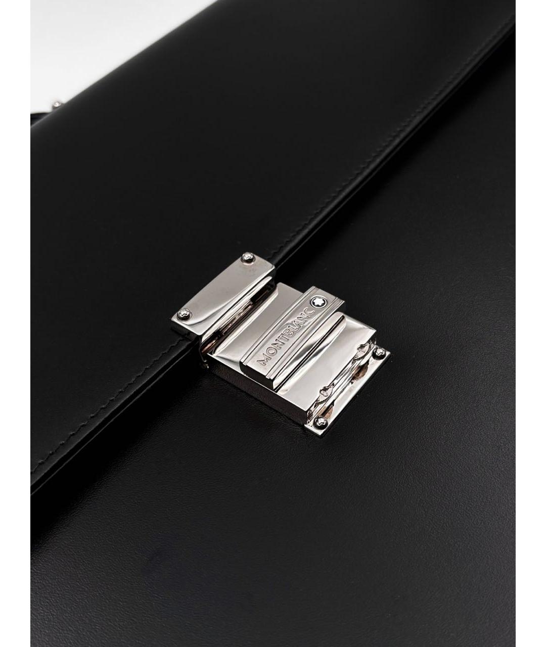 MONTBLANC Черный кожаный портфель, фото 3