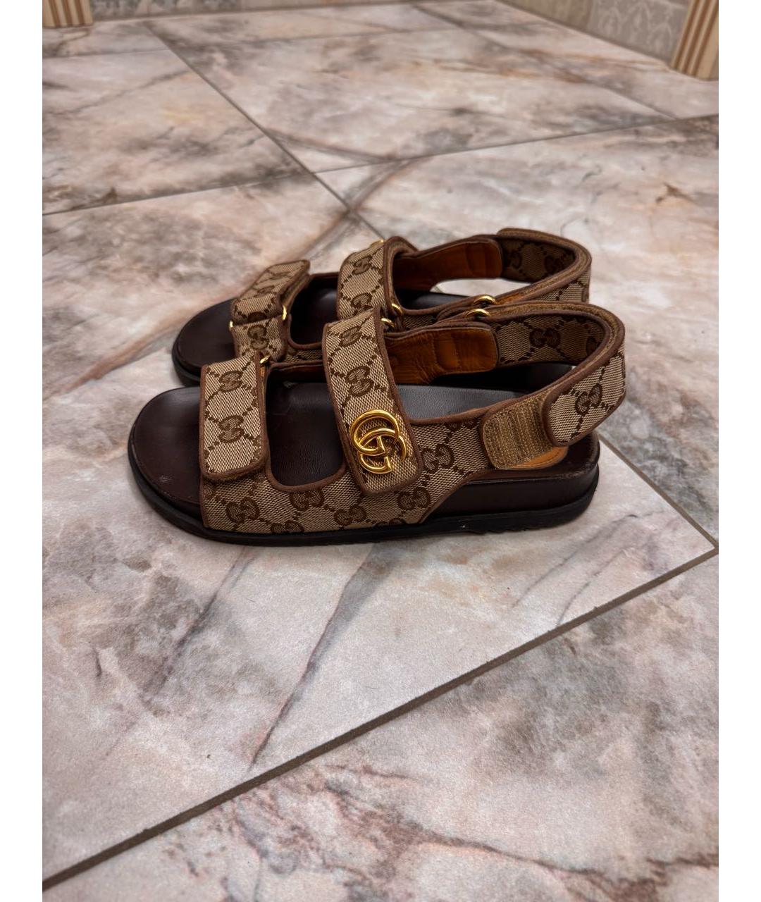 GUCCI Коричневые сандалии, фото 3