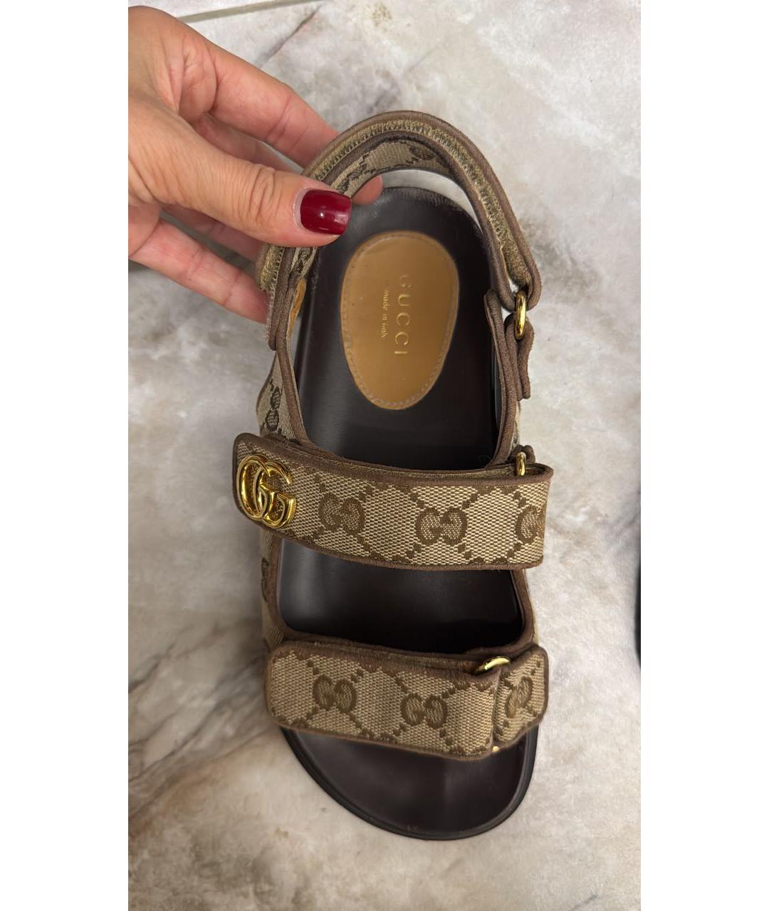 GUCCI Коричневые сандалии, фото 4