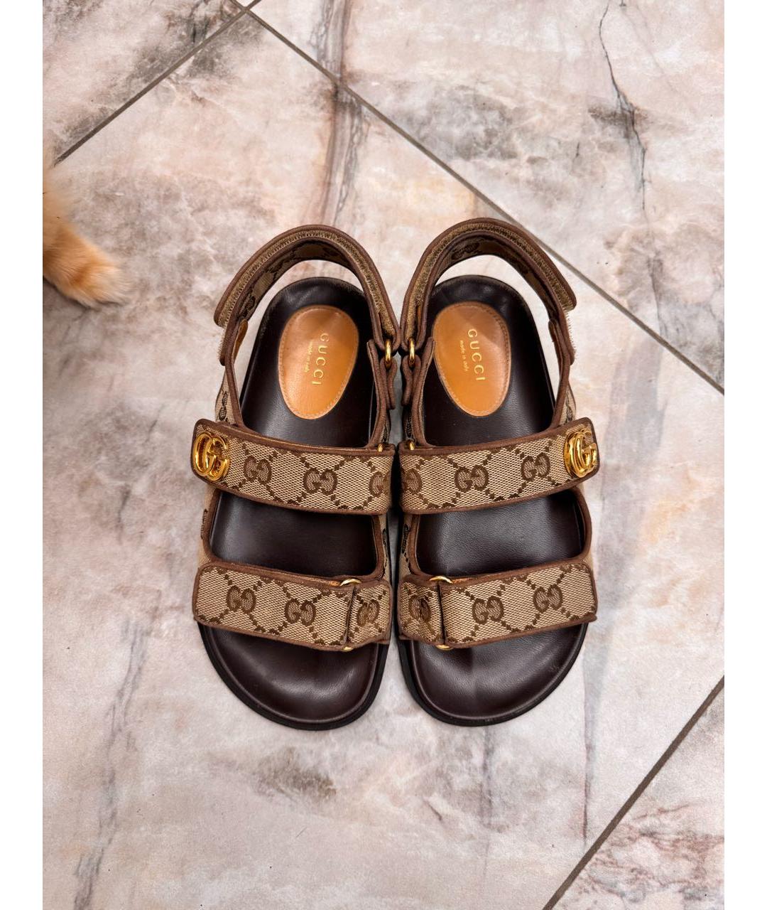 GUCCI Коричневые сандалии, фото 2