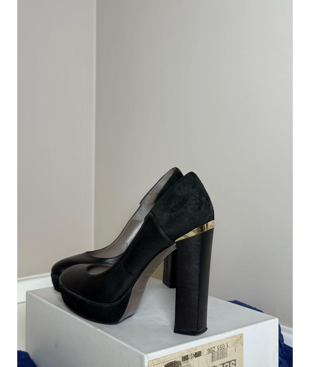 VERSACE JEANS COUTURE Черные кожаные туфли, фото 6