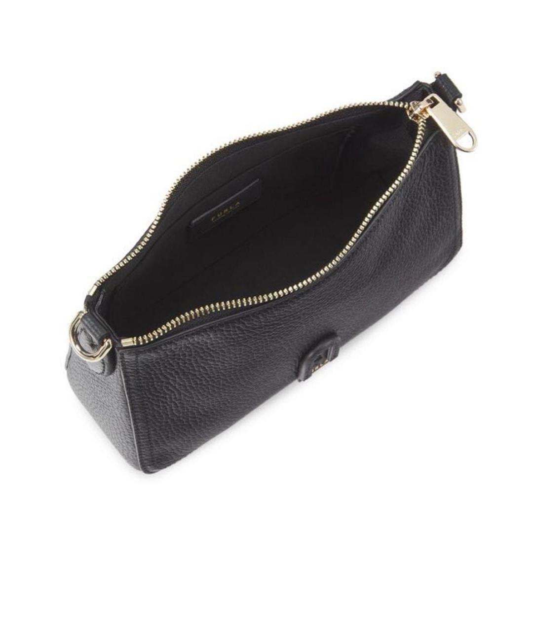 FURLA Черная кожаная сумка через плечо, фото 3