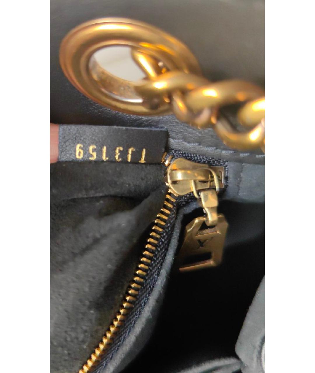 LOUIS VUITTON Черная кожаная сумка тоут, фото 6
