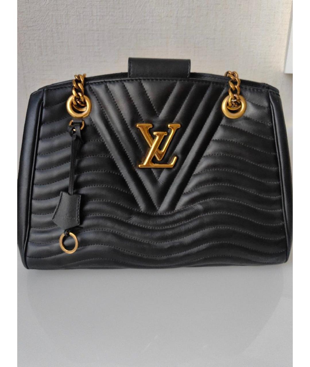 LOUIS VUITTON Черная кожаная сумка тоут, фото 10