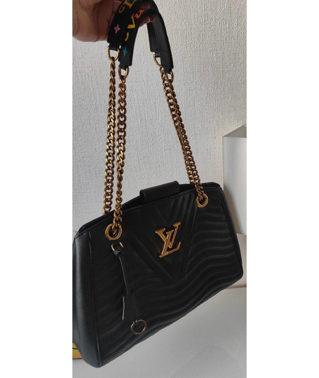 LOUIS VUITTON Черная кожаная сумка тоут, фото 8