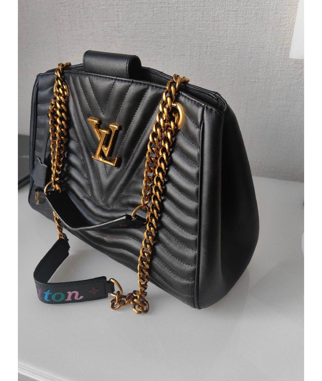 LOUIS VUITTON Черная кожаная сумка тоут, фото 9