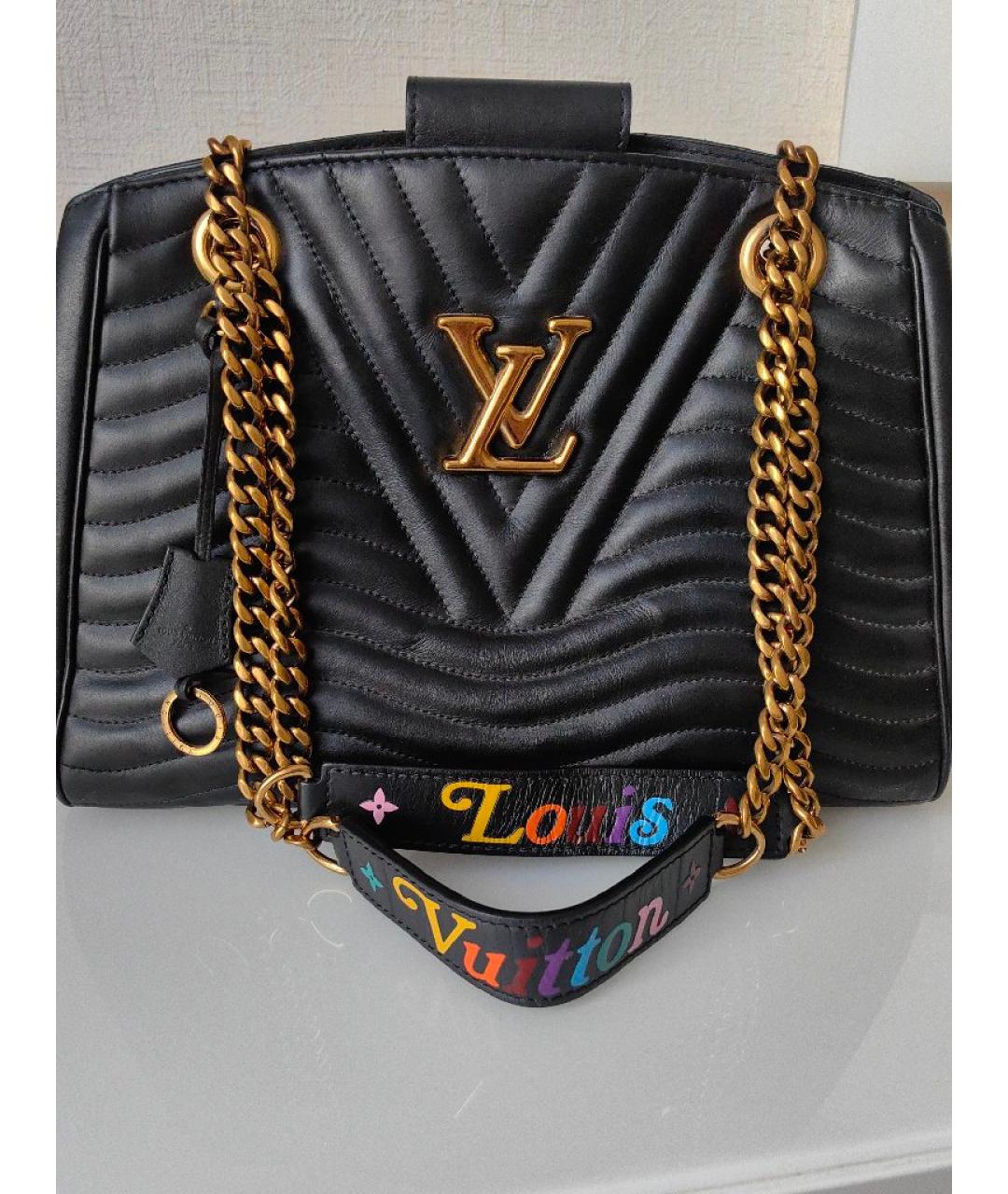 LOUIS VUITTON Черная кожаная сумка тоут, фото 4