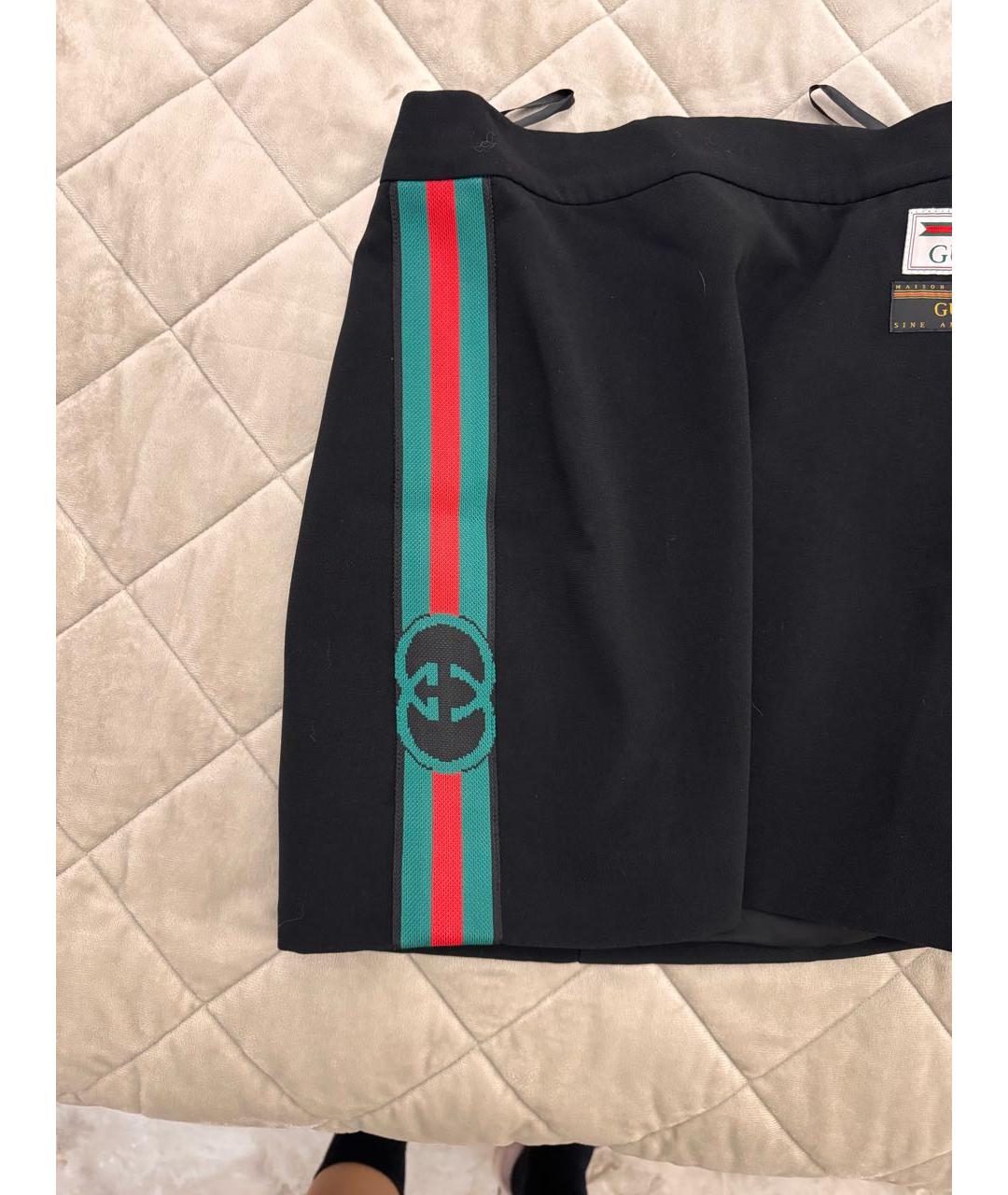 GUCCI Черная юбка мини, фото 2