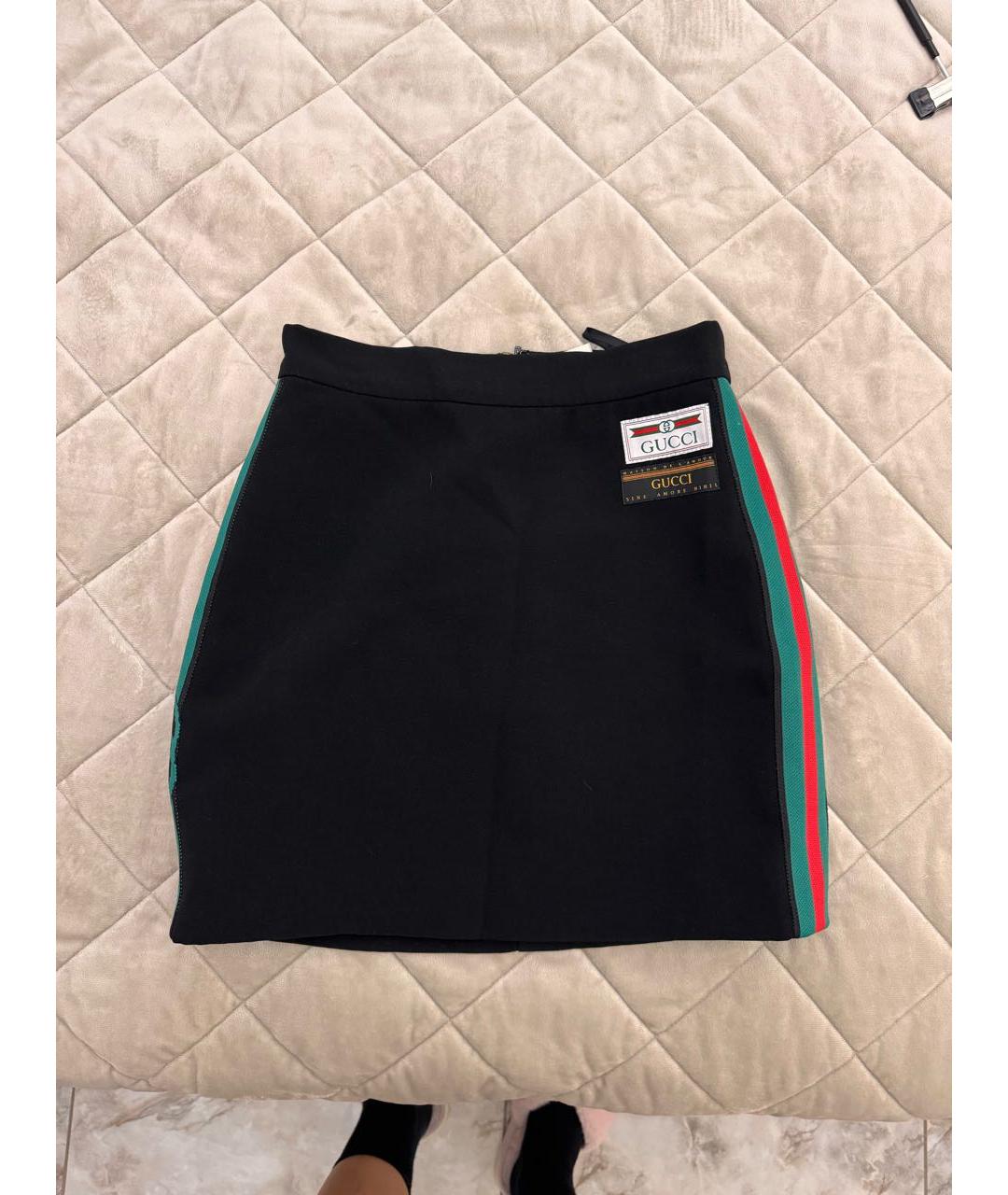 GUCCI Черная юбка мини, фото 5