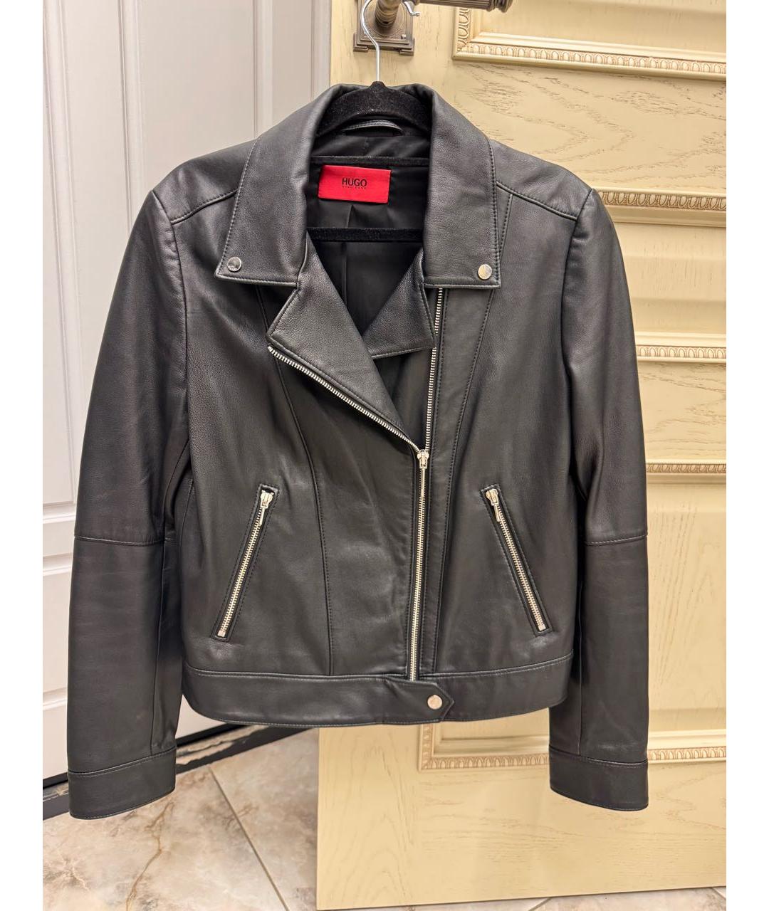 HUGO Черная кожаная куртка, фото 5