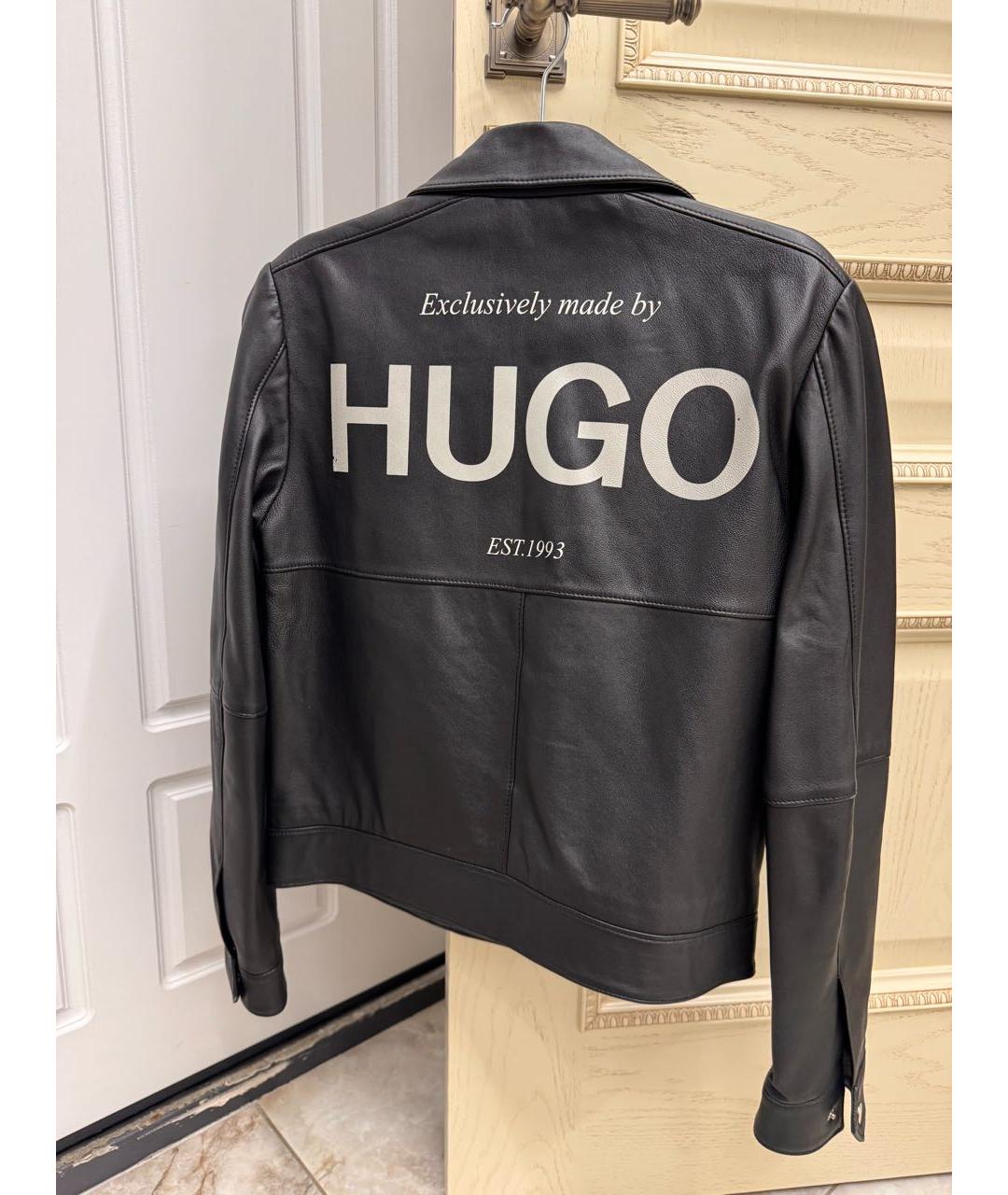 HUGO Черная кожаная куртка, фото 2