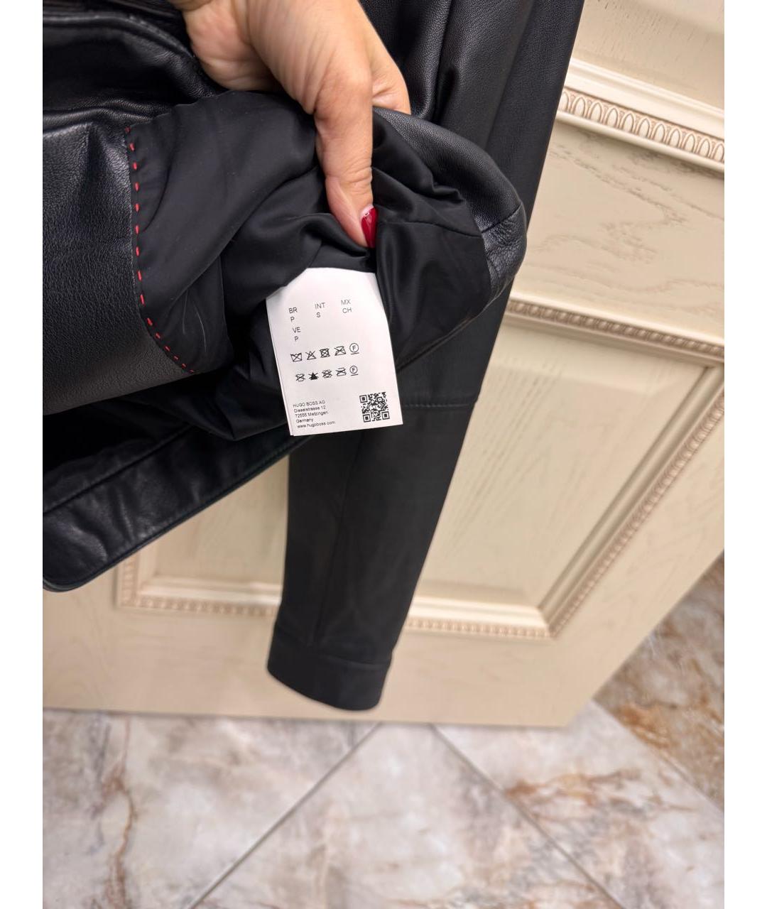 HUGO Черная кожаная куртка, фото 3